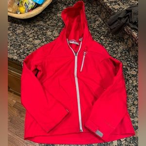 Red rain jacket waterproof